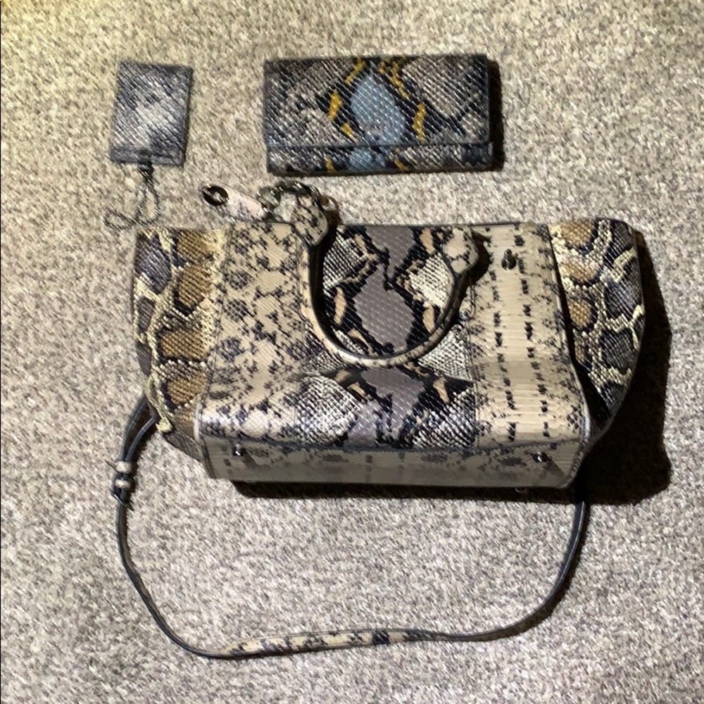 Coach Crosby python bag and wallet